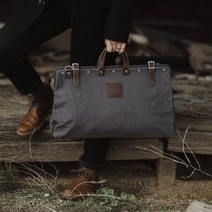 Elegant Gray and Brown Line of Trade Overnight Bag